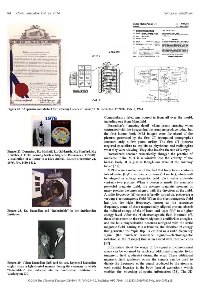 Nobel Prize for MRI Imaging Denied to Raymond V. Damadian