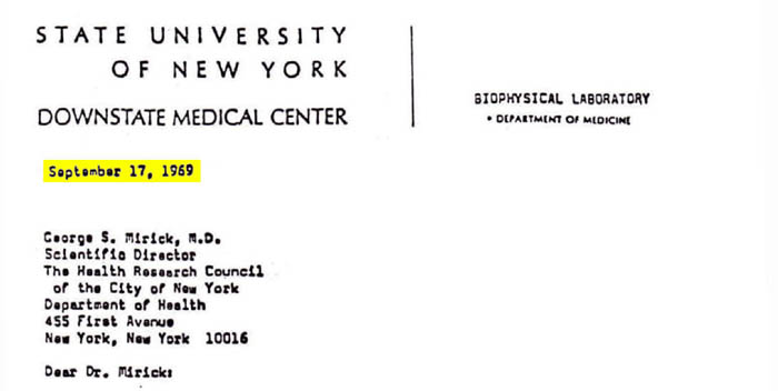 SUNY Downstate Letter - Sept 17, 1969