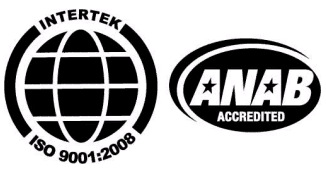 INTERTEK ISO 9001 and ANAB Accredited