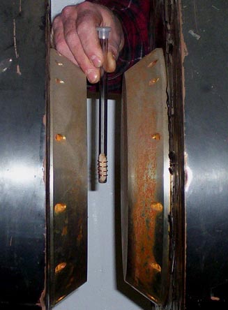 Figure 7. Sample test tube in magnet