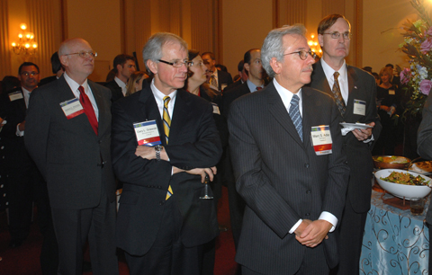 IPO Exec. Director Herbert C. Wamsley, IPO Past President Gary Griswold, 3M Innovative Properties Co., IPO President Marc Adler, Rohm and Haas Co., and Frampton Ellis III, Anatomic Research, Inc