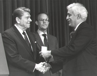 Dr. Damadian receiving the nation's highest honor in technology, The National Medal of Technology